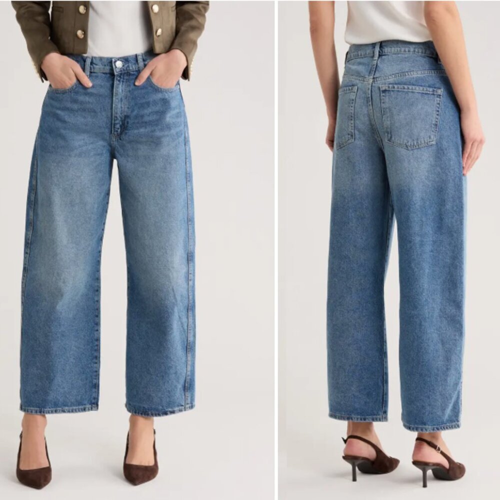 NWT New $229 Jason Wu High Waist Ankle Relaxed Barrel Jeans In Salt Lake Size 6